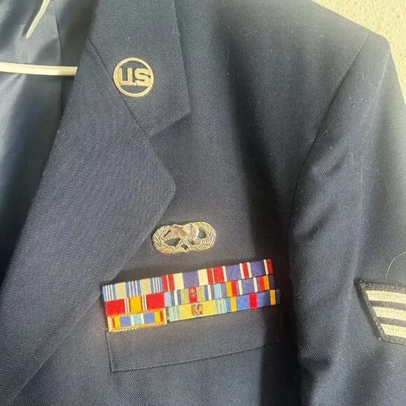 US Air Force Dress Blue Service Coat 42L SOKOLOWSKI Military Uniform Jacket DSGP - Picture 4 of 12